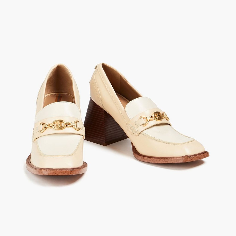 SAM EDELMAN Quincy embellished two-tone leather loafers Size 10